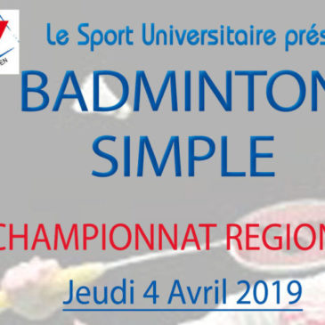Badminton Simple : Championnat Régional