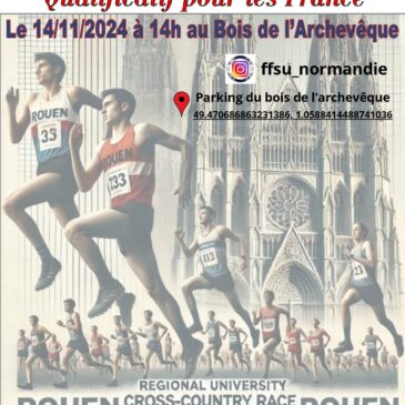 ATTENTION NOUVELLE DATE : 14/11/2024 Championnat régional de Cross-country 2024-2025